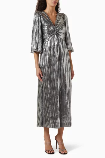 Yasregina Shiny Midi Dress in Plissé