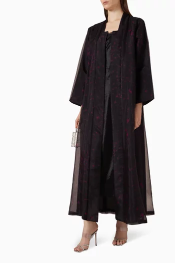 Star-print Abaya in Organza
