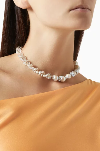 قلادة كلوي مزينة بلؤلؤ كيشي ومطلية ذهب عيار 18