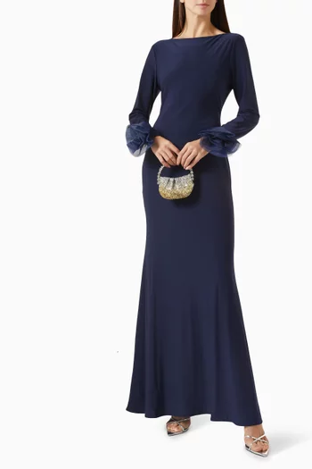 3D-flower Gown in Jersey