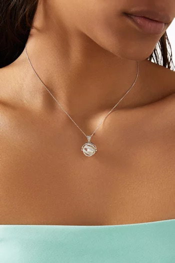 Orla Pearl Pendant Necklace in 18kt White Gold