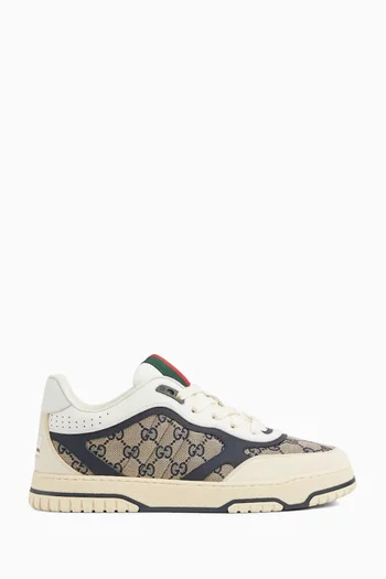 Re-Web Low-top Sneakers in Leather & Canvas