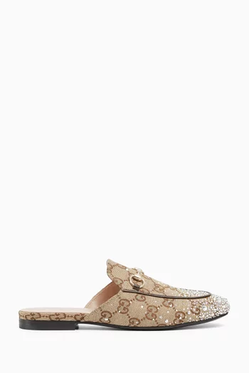 Princetown Crystal-embellished Mules in Canvas