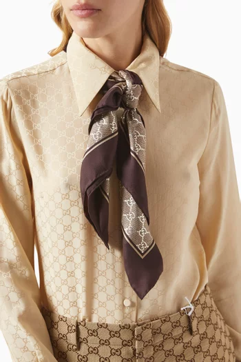 GG Square Scarf in Silk