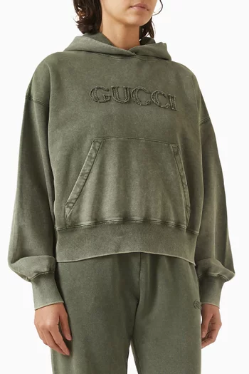 Embroidered-logo Hoodie in Cotton-jersey