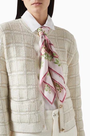 Interlocking G Floral Print Scarf in Silk