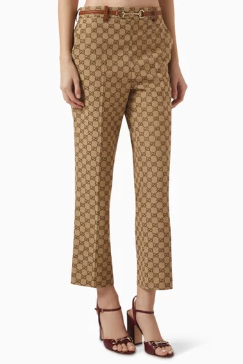 Horsebit Pants in GG Canvas