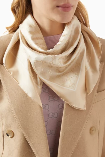 GG Lamé Square Scarf in Silk