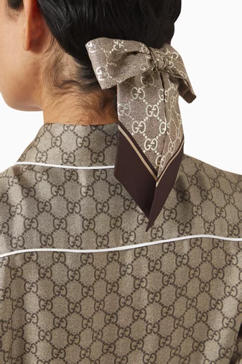 Bow Scrunchie in GG Silk Jacquard
