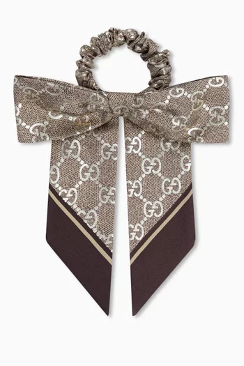 Bow Scrunchie in GG Silk Jacquard