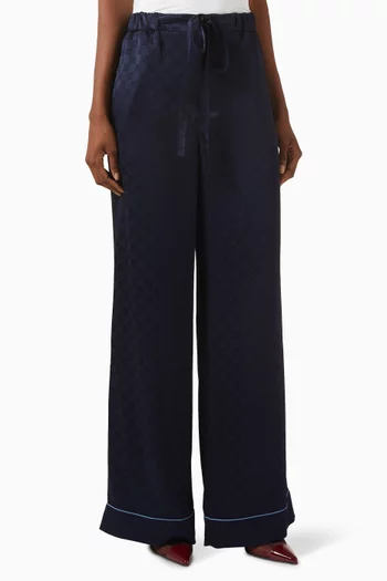Wide-leg Pants in GG Satin