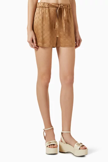 Drawstring Shorts in GG Satin