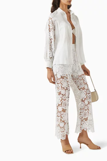 Demi Lace Shirt in Cotton Blend
