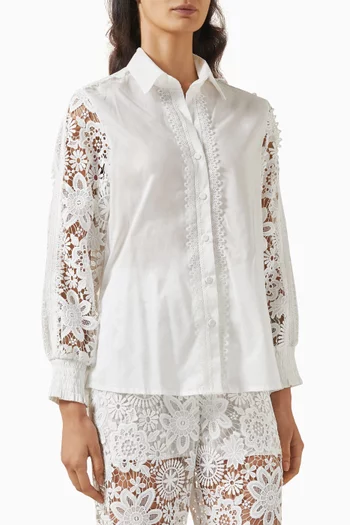 Demi Lace Shirt in Cotton Blend