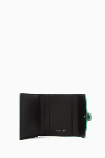 Serpenti Forever Slim Compact Trifold Wallet in Leather
