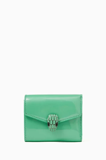 Serpenti Forever Slim Compact Trifold Wallet in Leather