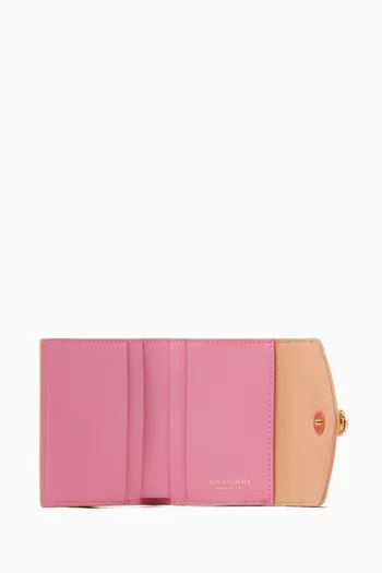 Serpenti Cabochon Compact Tri-fold Wallet in Leather