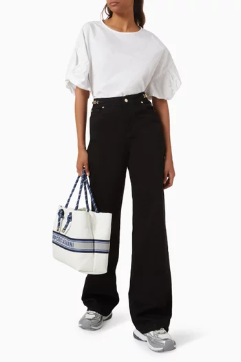 Twist-sleeve Top in Cotton