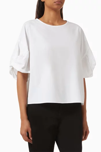 Twist-sleeve Top in Cotton