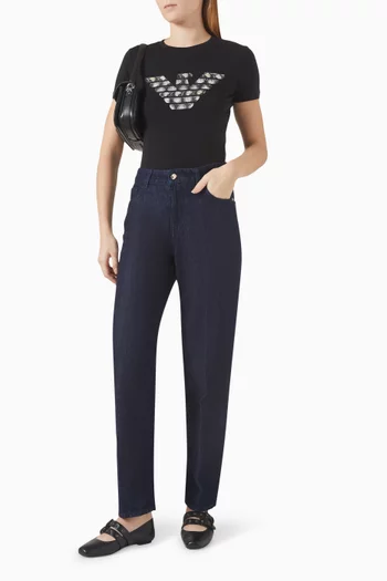 Eagle Logo-print T-shirt in Stretch Jersey