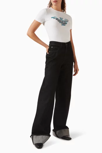 تي شيرت بنقشة النسر جيرسيه مطاطي