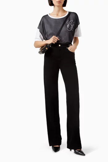 Logo Chiffon-layer T-shirt in Jersey
