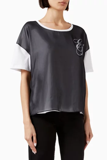 Logo Chiffon-layer T-shirt in Jersey