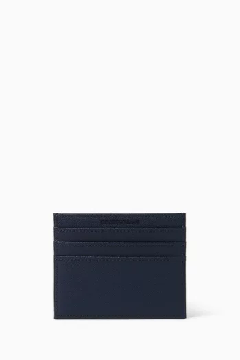 حافظة بطاقات بحلية معدن بشعار النسر جلد سافيانو