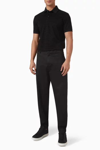 Flocked Logo Polo Shirt in Lyocell-blend