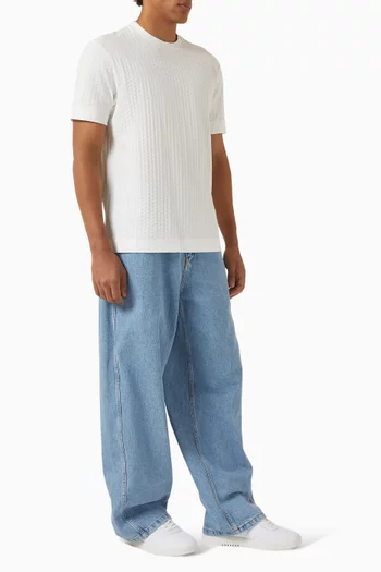 تي شيرت بنقشة ماسات جاكار قطن