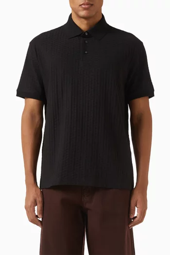 Jacquard Polo Shirt in Cotton
