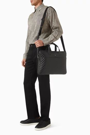 حقيبة عمل بشعار النسر بتصميم صغير جلد