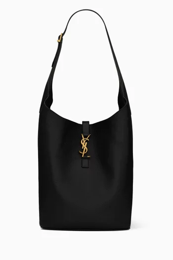 Large Le 5 À 7 Soft Hobo Bag in Grained Leather