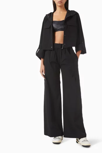 x Mona Kattan Ava Wide-leg Pants in Stretch-nylon