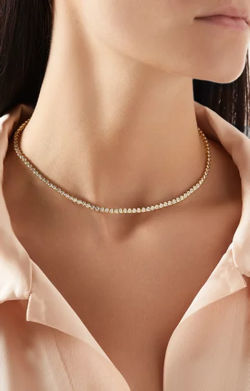 Bezel Tennis Necklace in 14kt Gold-vermeil Sterling Silver