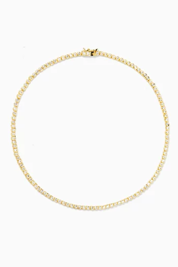 Bezel Tennis Necklace in 14kt Gold-vermeil Sterling Silver