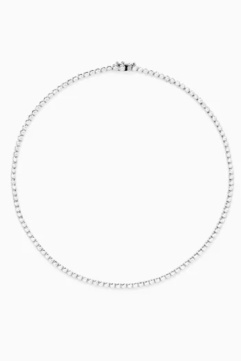 Bezel Tennis Necklace in Sterling Silver
