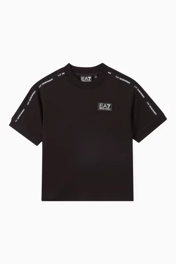 EA7 Train Logo Series Tape T-shirt in Cotton
