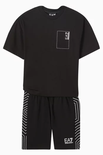 EA7 Logo-print T-shirt in Cotton-jersey