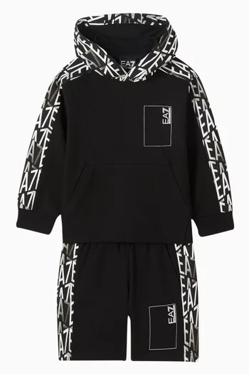 EA7 Graphic Logo-print Shorts