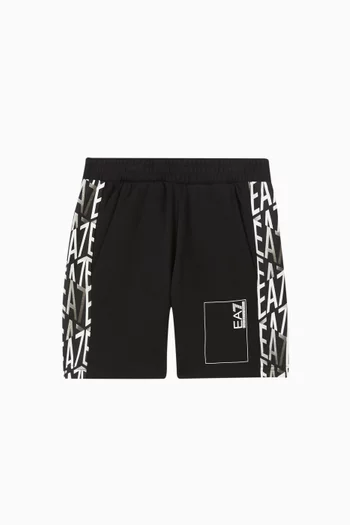 EA7 Graphic Logo-print Shorts