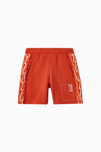 EA7 Graphic Logo-print Shorts