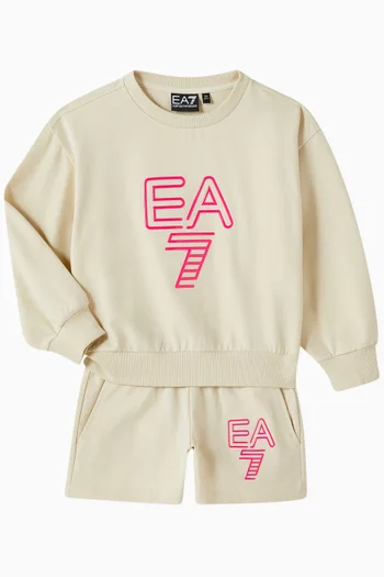 EA7 Logo Shorts in Cotton-jersey