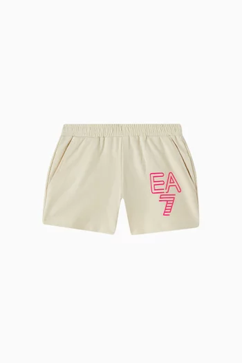 EA7 Logo Shorts in Cotton-jersey