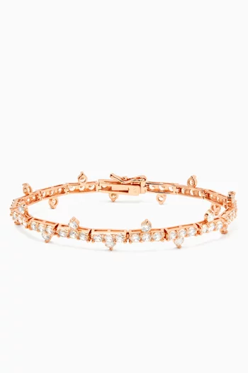 CZ Tennis Bracelet in Rose Gold-plated Brass