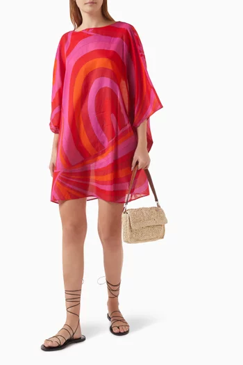 Iride-print Mini Kaftan in Cotton