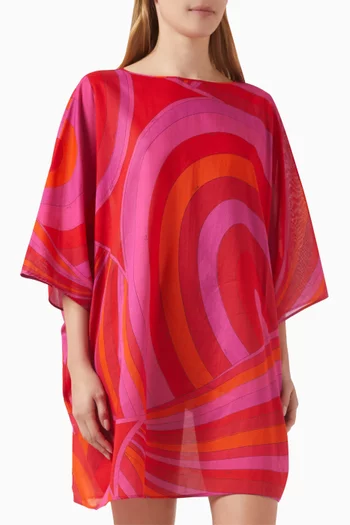 Iride-print Mini Kaftan in Cotton
