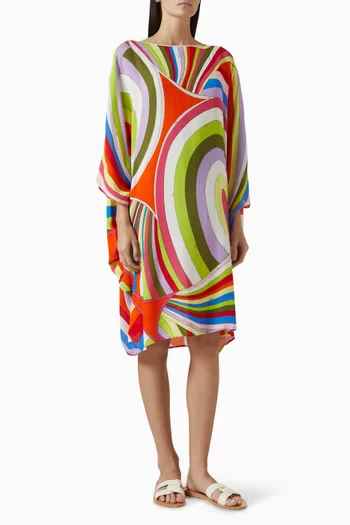 Iride-print Midi Kaftan in Cotton