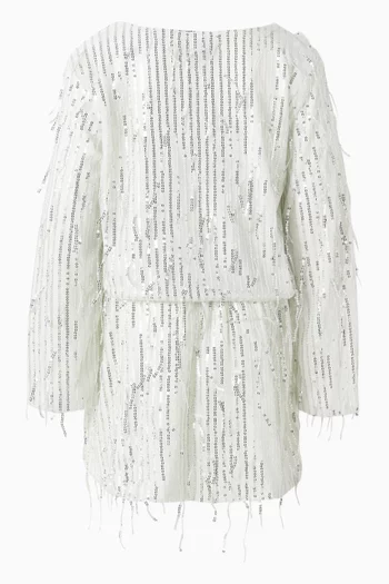Sequin Fringe Top & Skirt Set