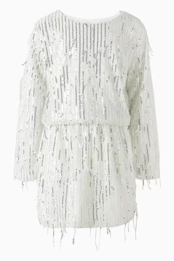 Sequin Fringe Top & Skirt Set